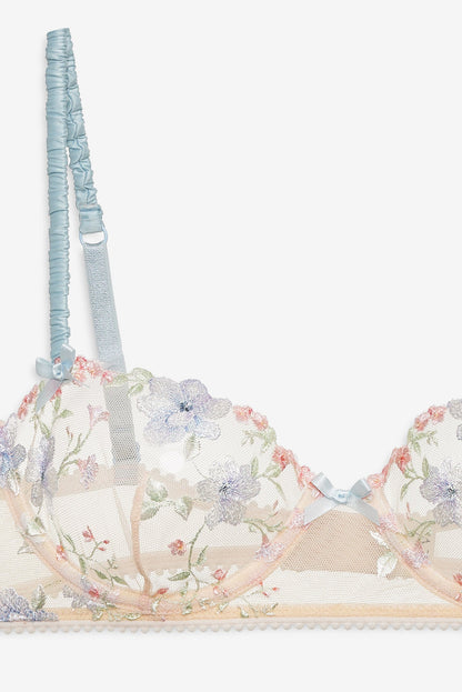 Peachy Keen Floral Underwire Bra Peach - For Love & Lemons