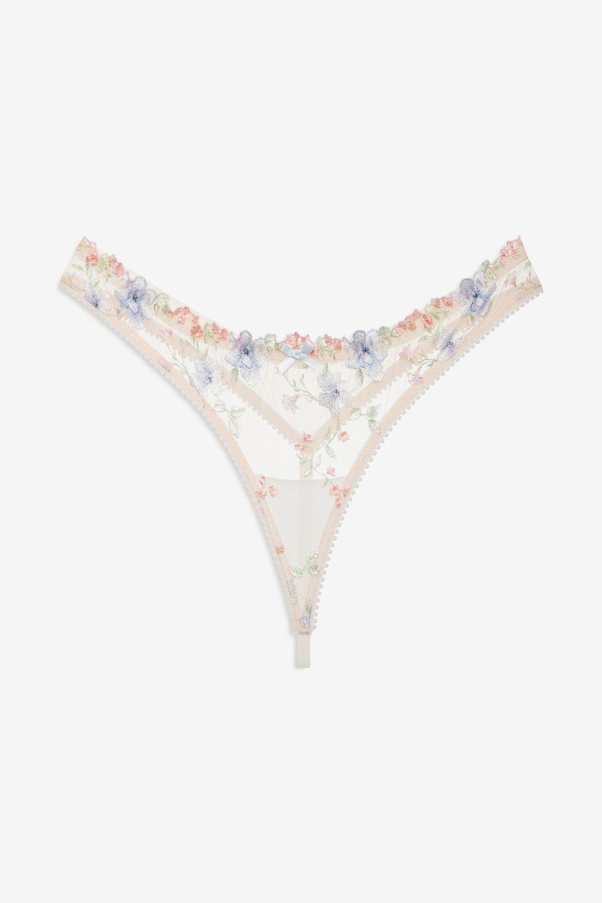 Peachy Keen Floral Thong Panty Peach - For Love & Lemons