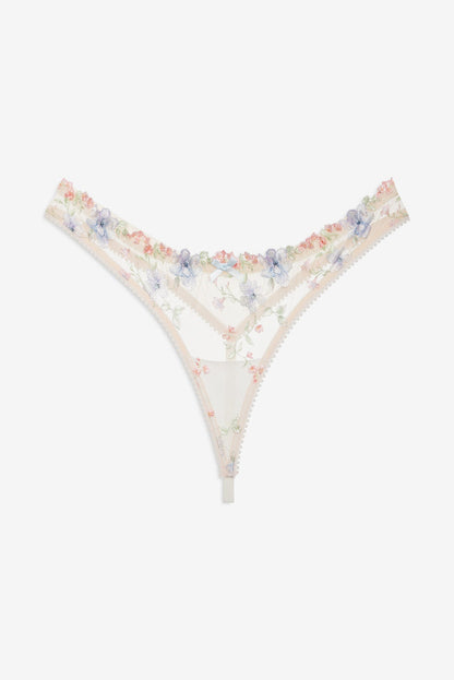 Peachy Keen Floral Thong Panty Peach - For Love & Lemons