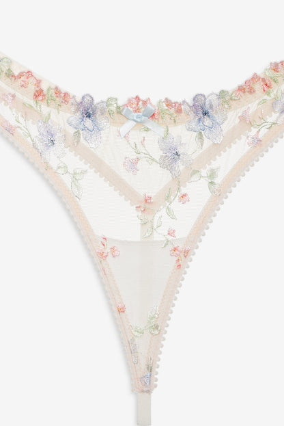 Peachy Keen Floral Thong Panty Peach - For Love & Lemons