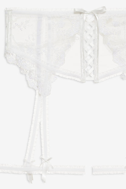 Rita Rose Garter Belt White - For Love & Lemons