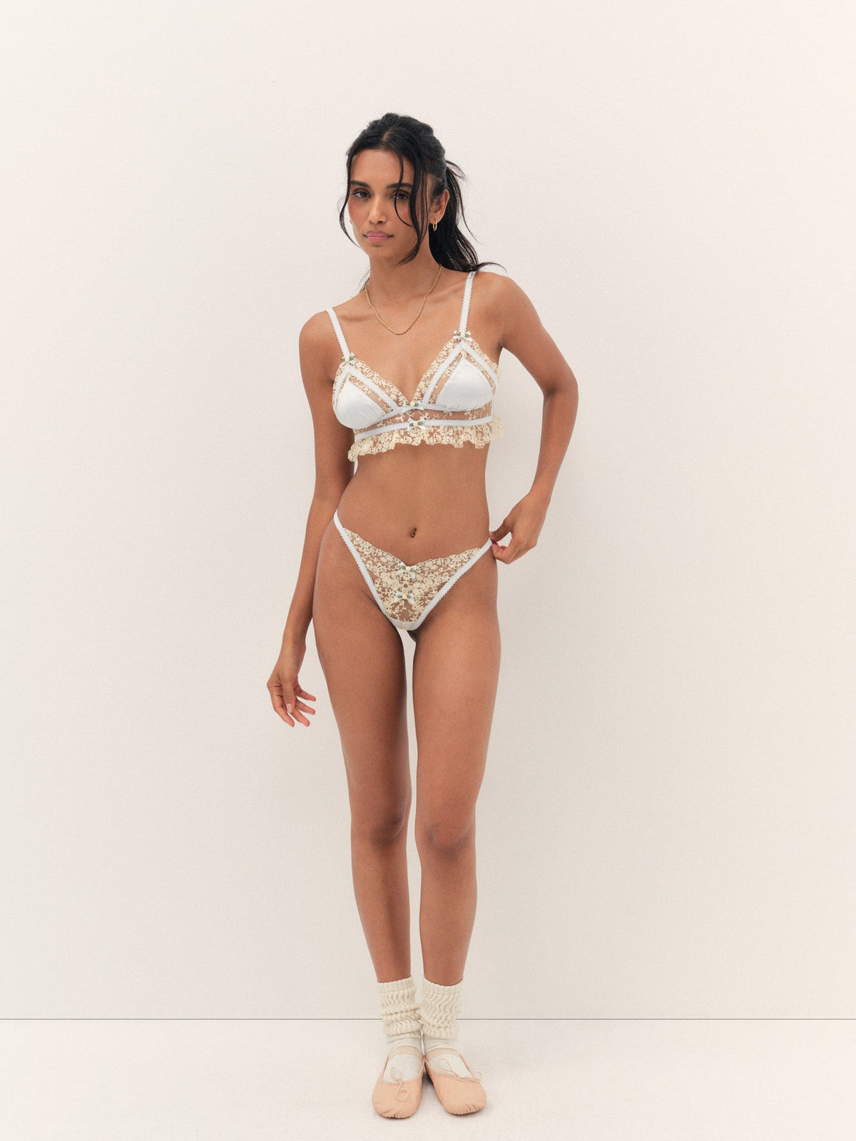 Cleo Thong Panty Blue - For Love & Lemons