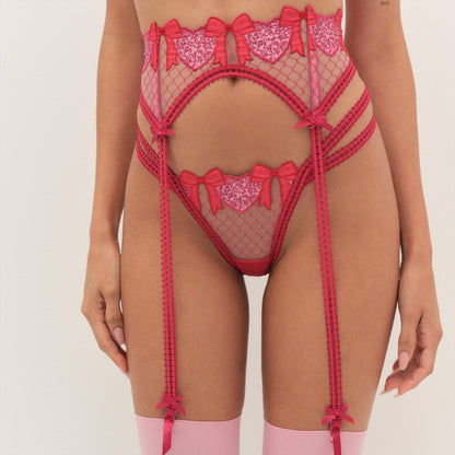 Perfect Match Garter Belt Red - For Love & Lemons