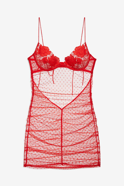 Love is a Rose Slip Dress Red - For Love & Lemons