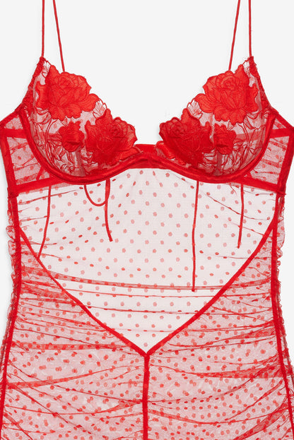 Love is a Rose Slip Dress Red - For Love & Lemons