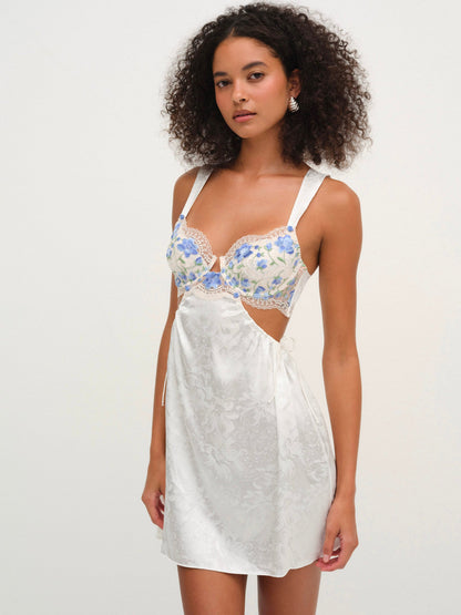 Festival Rose Slip Dress Blue - For Love & Lemons