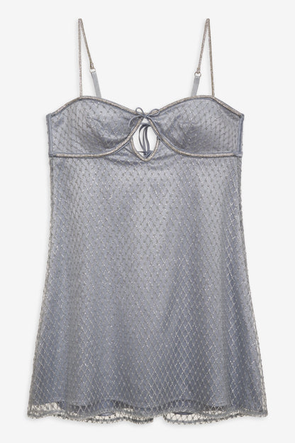 Glitter Slip Dress Silver - For Love & Lemons
