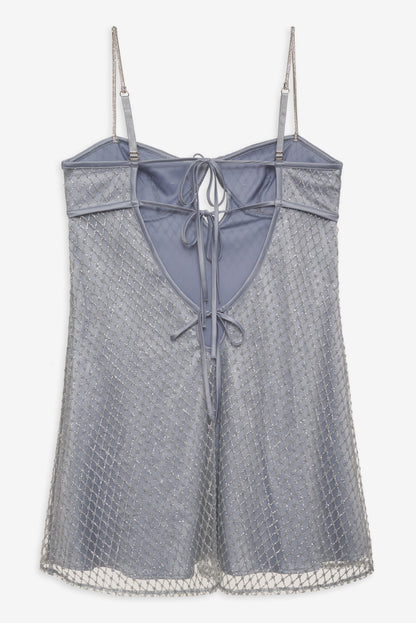 Glitter Slip Dress Silver - For Love & Lemons