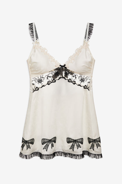 Bow Time Slip Dress Cream - For Love & Lemons