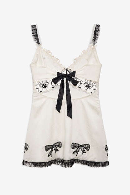 Bow Time Slip Dress Cream - For Love & Lemons