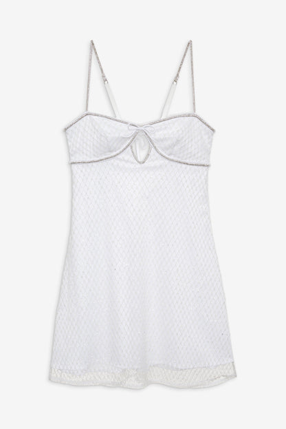 Glitter Slip Dress White - For Love & Lemons