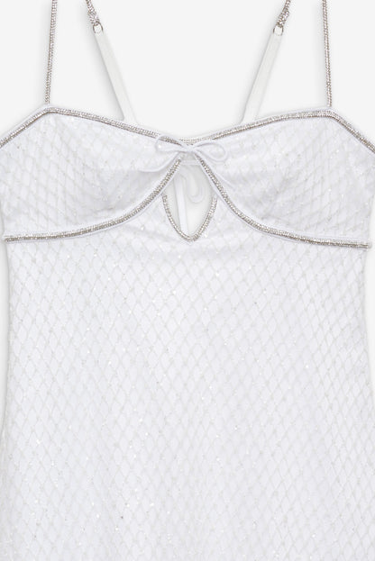 Glitter Slip Dress White - For Love & Lemons
