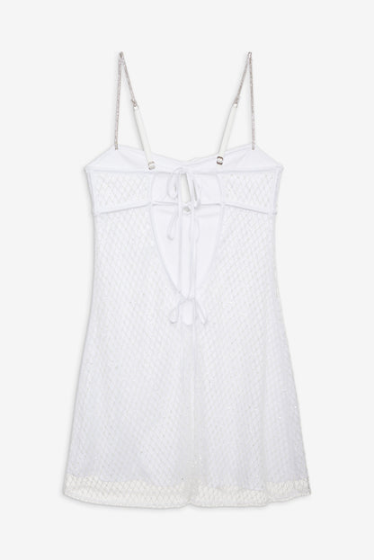 Glitter Slip Dress White - For Love & Lemons