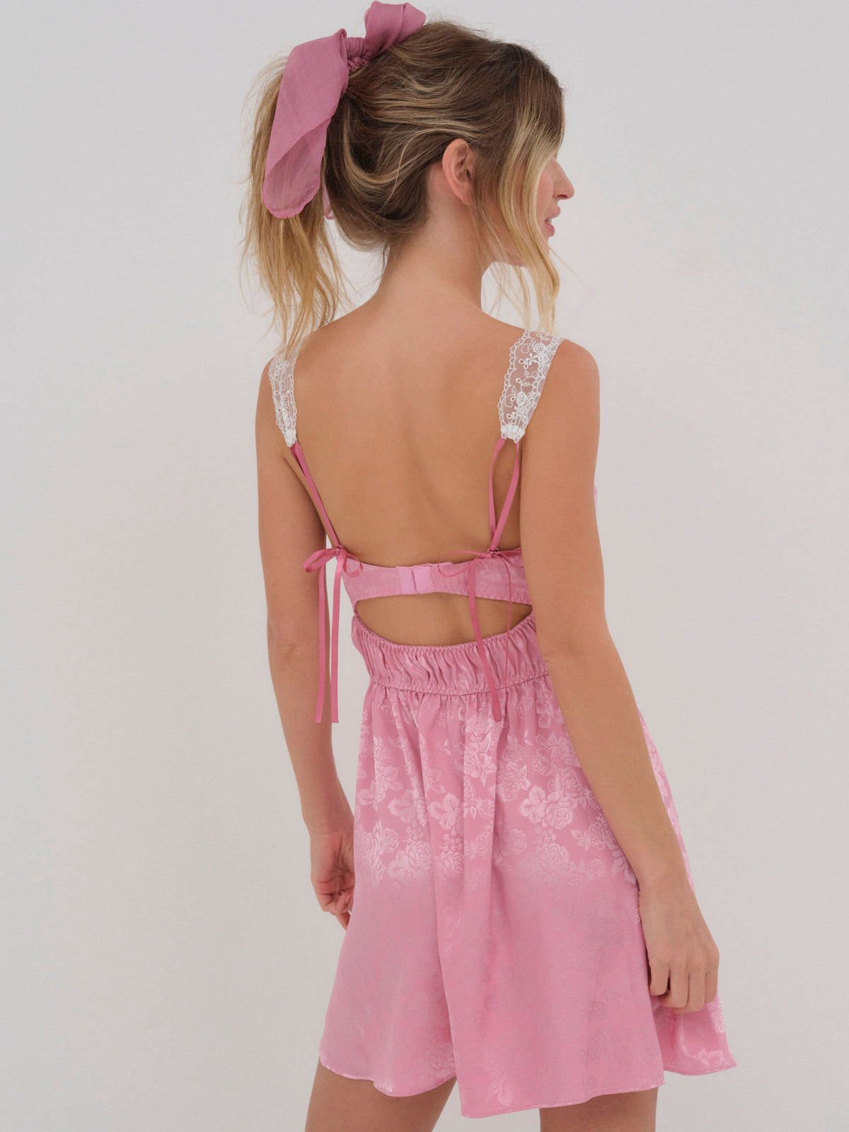 Rose Milk Eyelet Slip Dress Pink - For Love & Lemons