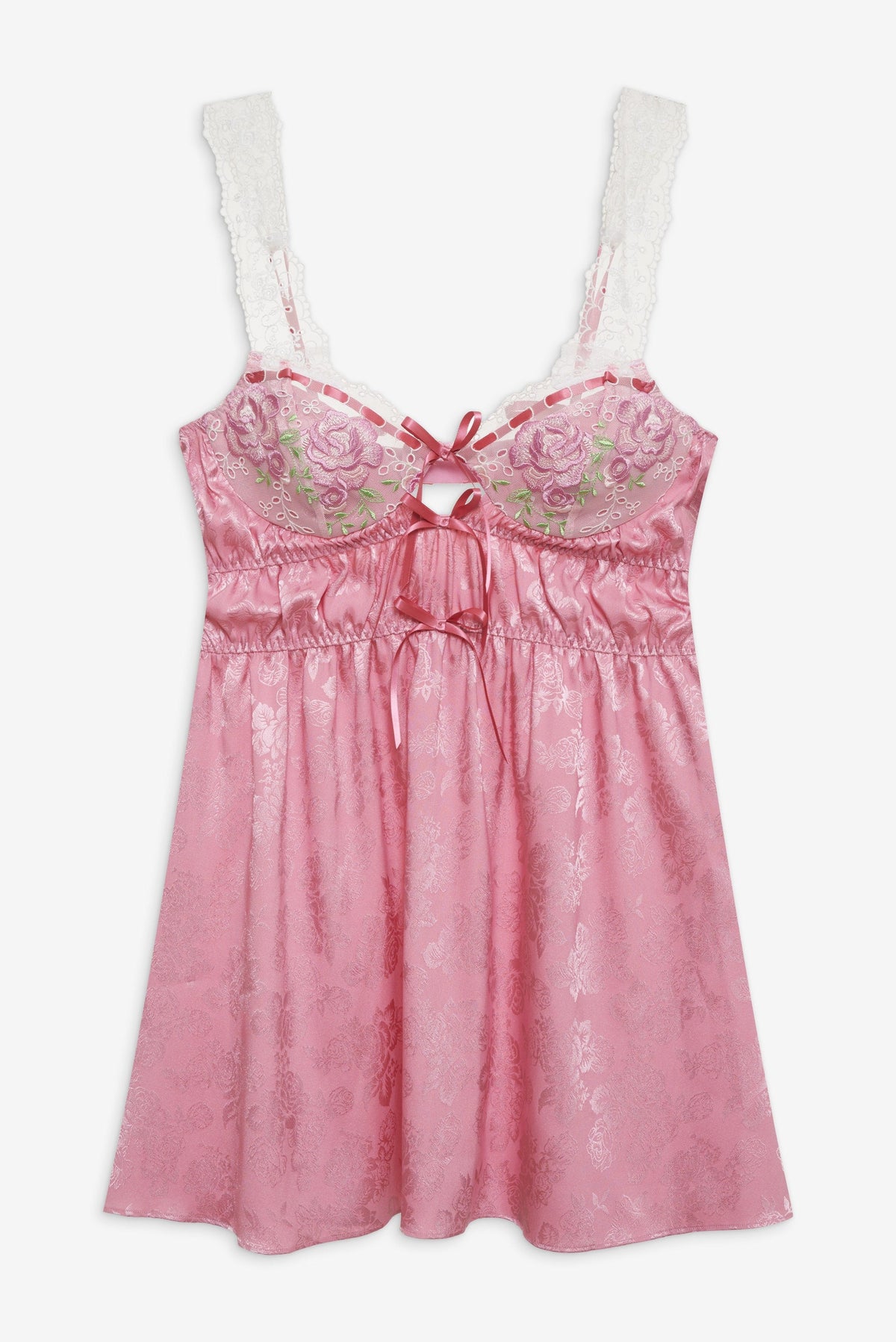 Rose Milk Eyelet Slip Dress Pink - For Love & Lemons