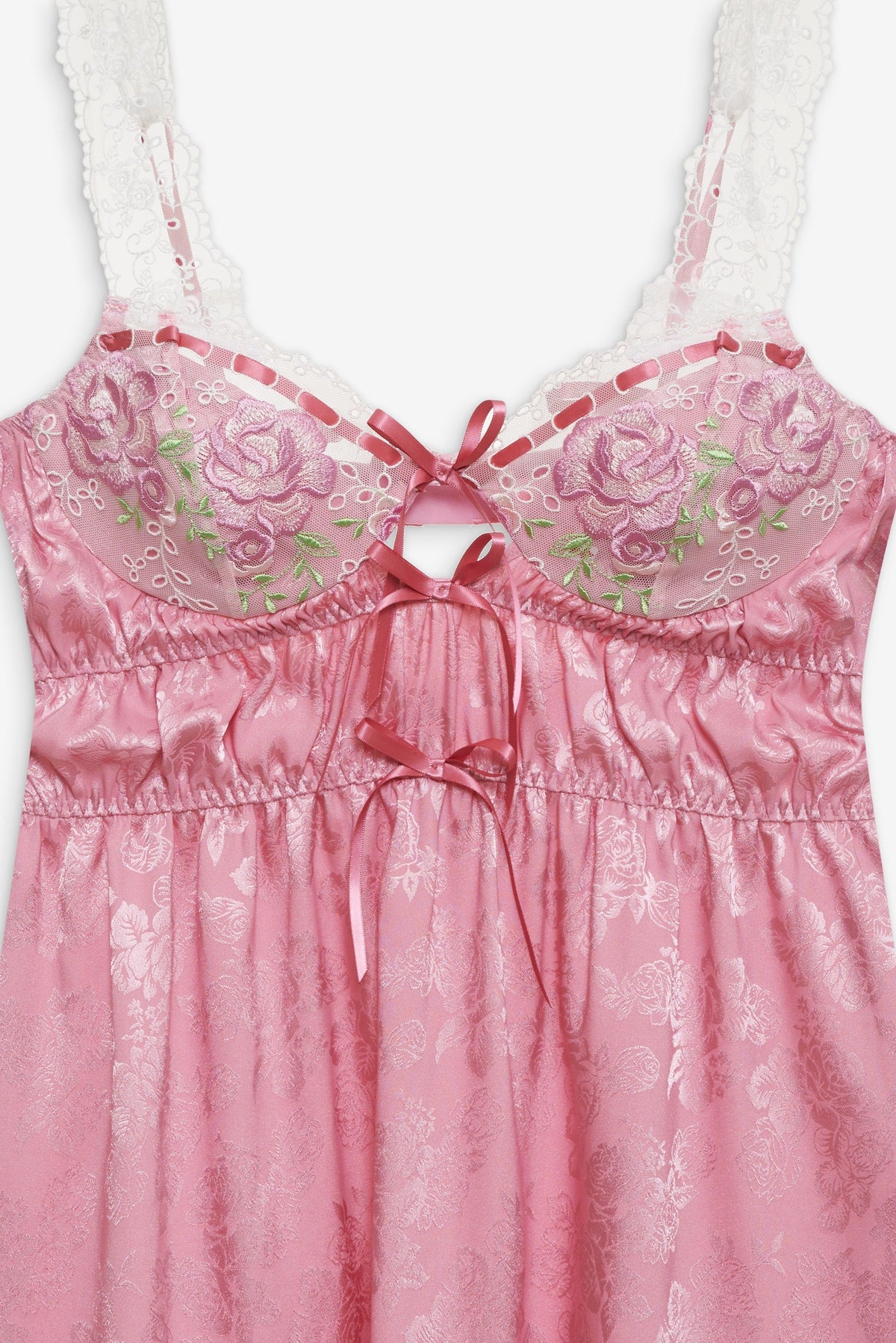 Rose Milk Eyelet Slip Dress Pink - For Love & Lemons