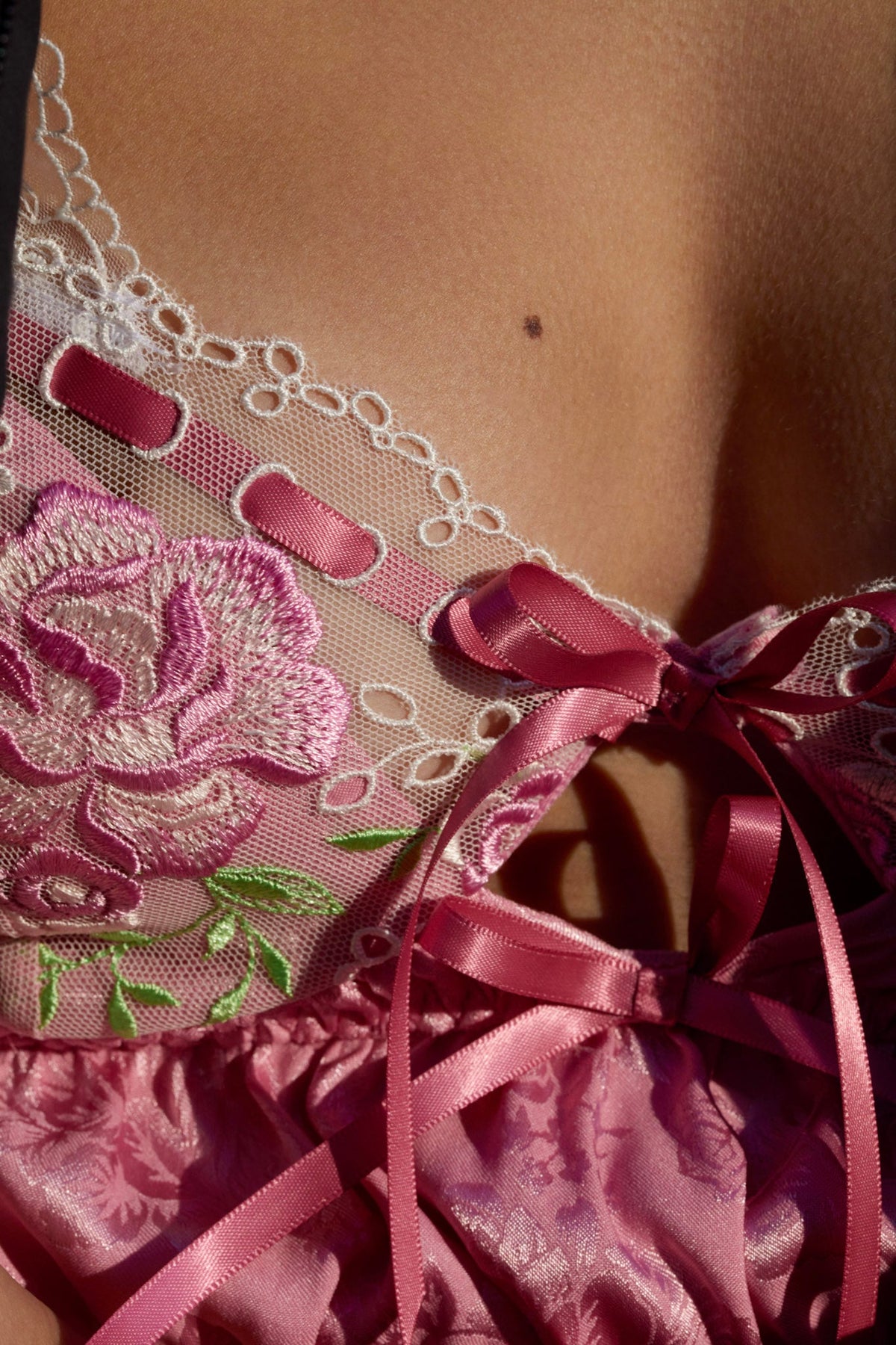 Rose Milk Eyelet Slip Dress Pink - For Love & Lemons