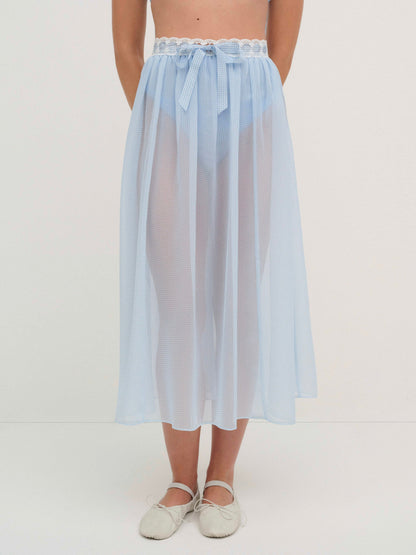 Dainty Doily Midi Skirt Blue - For Love & Lemons