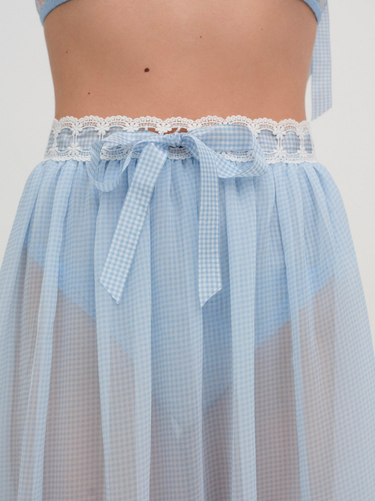 Dainty Doily Midi Skirt Blue - For Love & Lemons