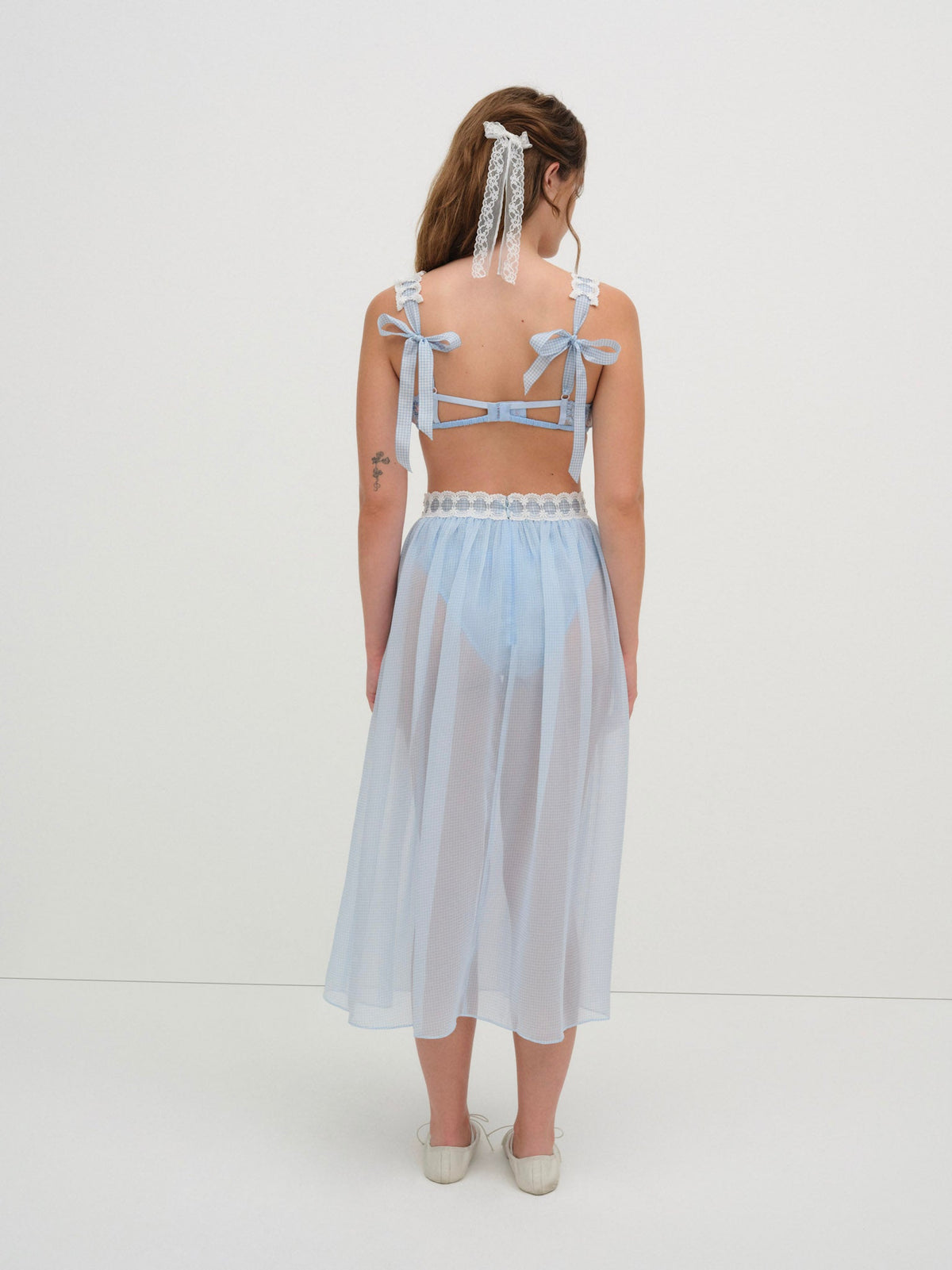 Dainty Doily Midi Skirt Blue - For Love & Lemons