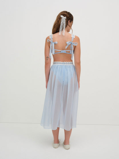 Dainty Doily Midi Skirt Blue - For Love & Lemons