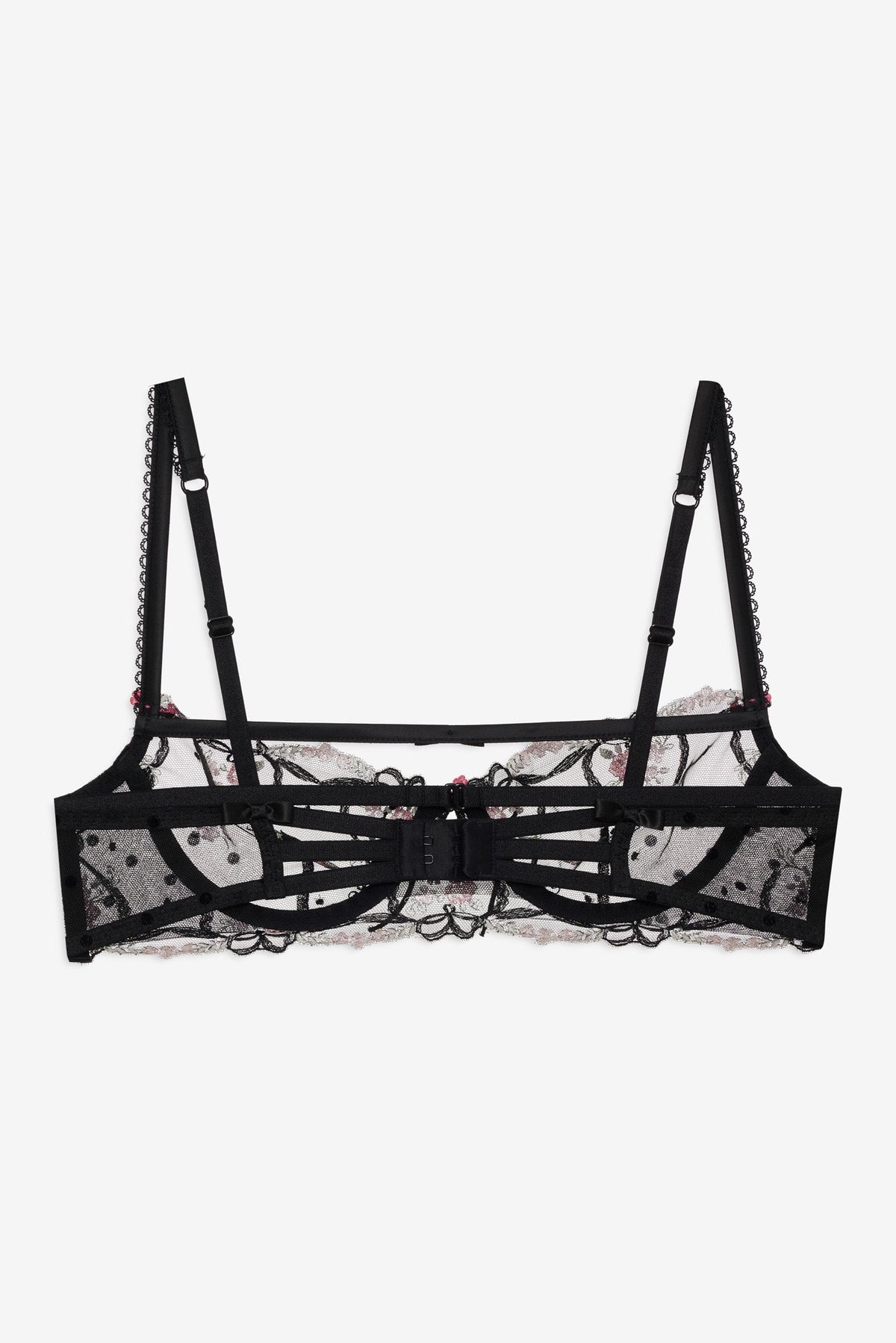 Lovestruck Bows Underwire Bra Black - For Love & Lemons