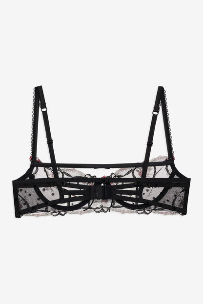 Lovestruck Bows Underwire Bra Black - For Love & Lemons