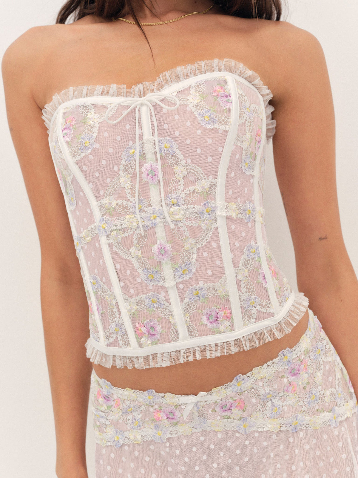 Spring Blossom Corset White - For Love & Lemons