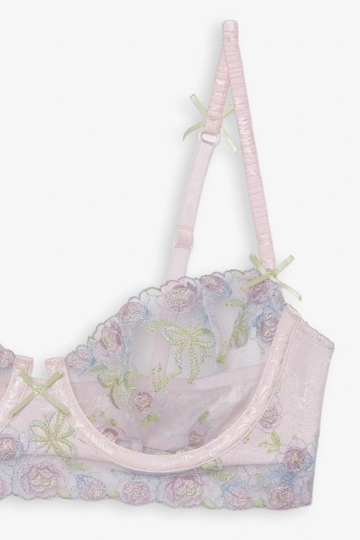 Pastel Bouquets Underwire Bra Pink - For Love & Lemons