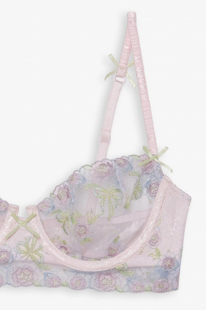 Pastel Bouquets Underwire Bra Pink - For Love & Lemons