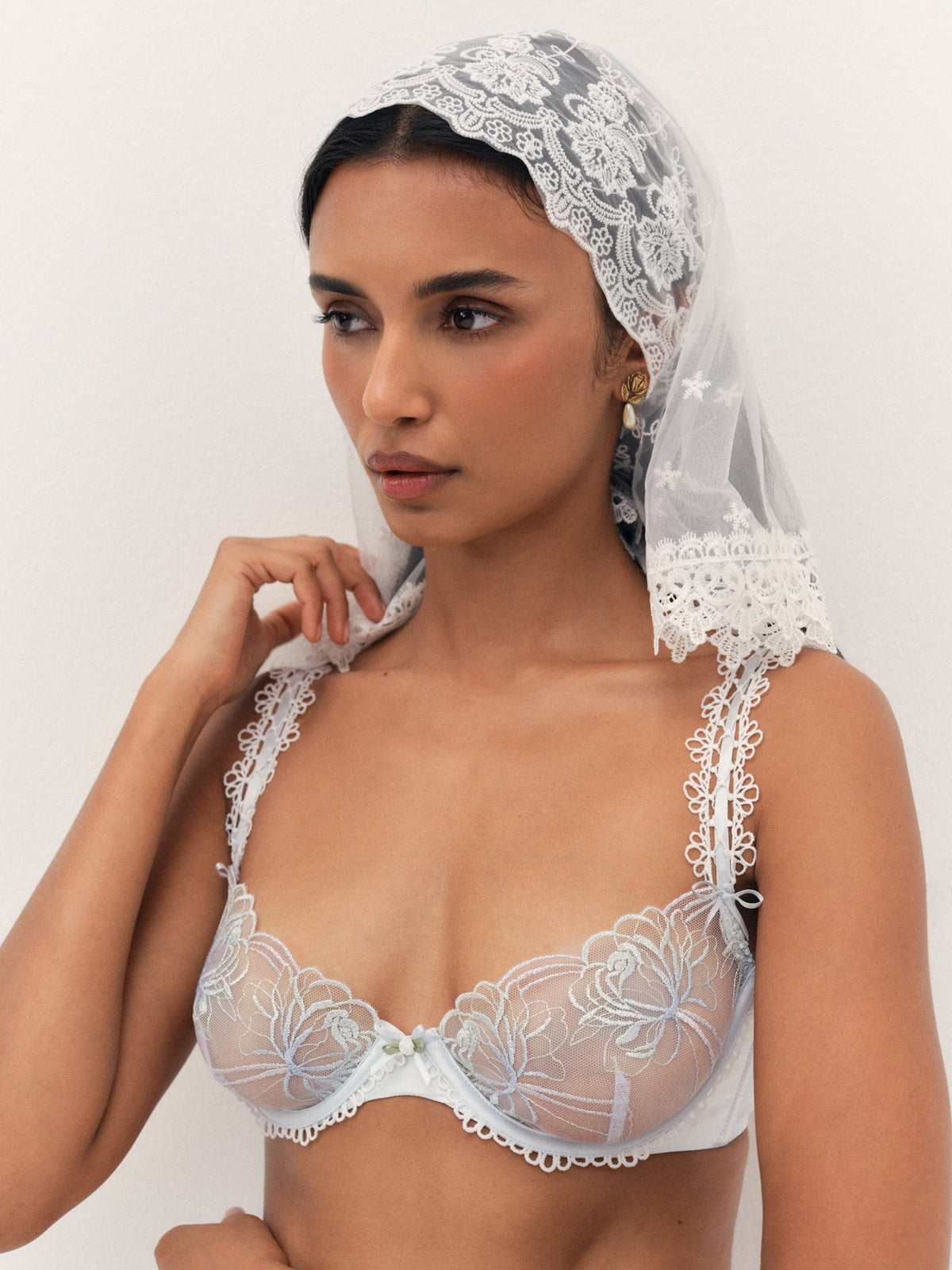 Shimmer Garden Underwire Bra Blue - For Love & Lemons