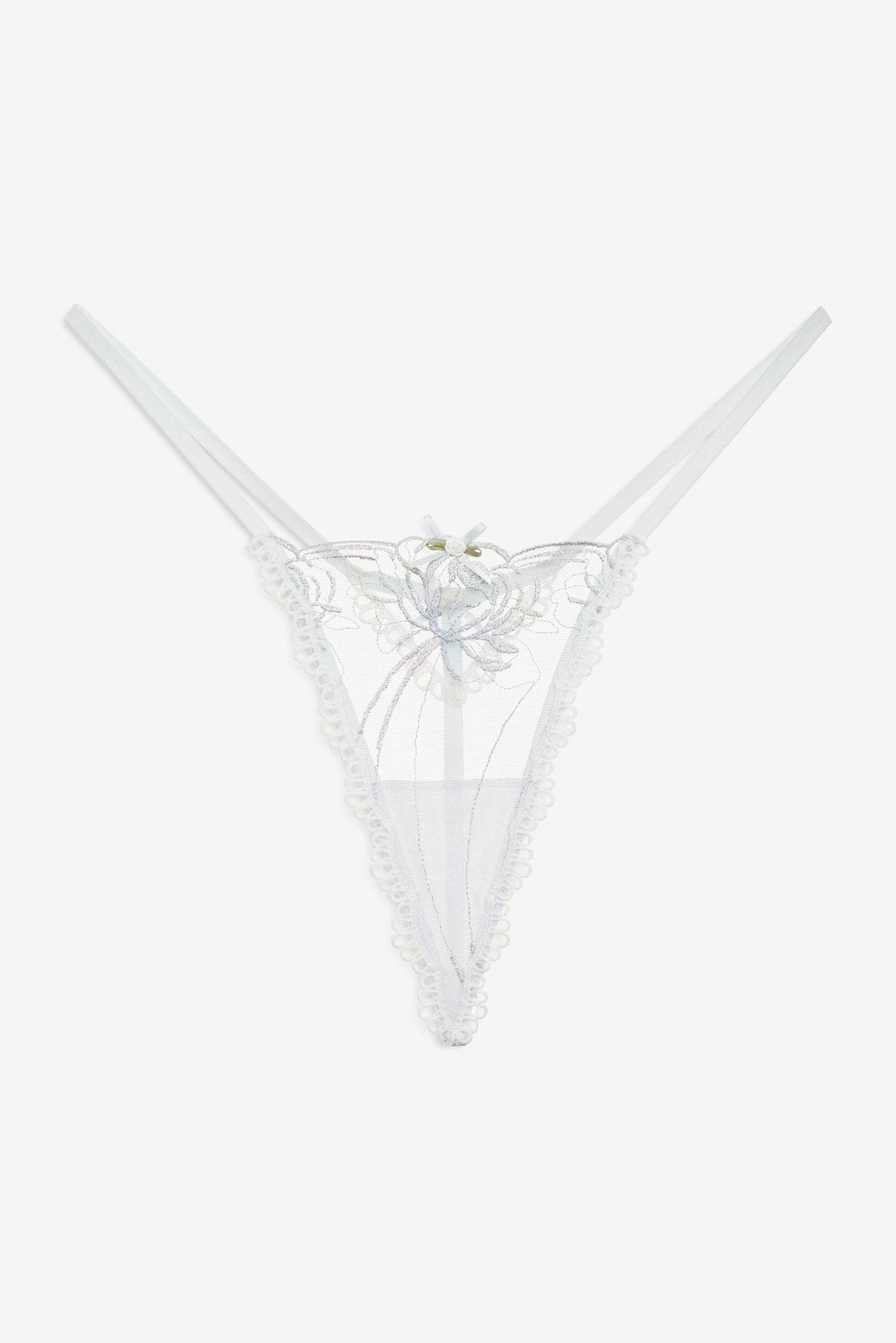 Shimmer Garden Thong Panty Blue - For Love & Lemons
