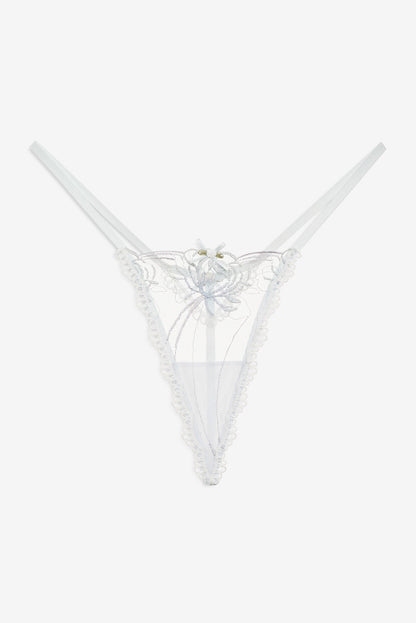 Shimmer Garden Thong Panty Blue - For Love & Lemons