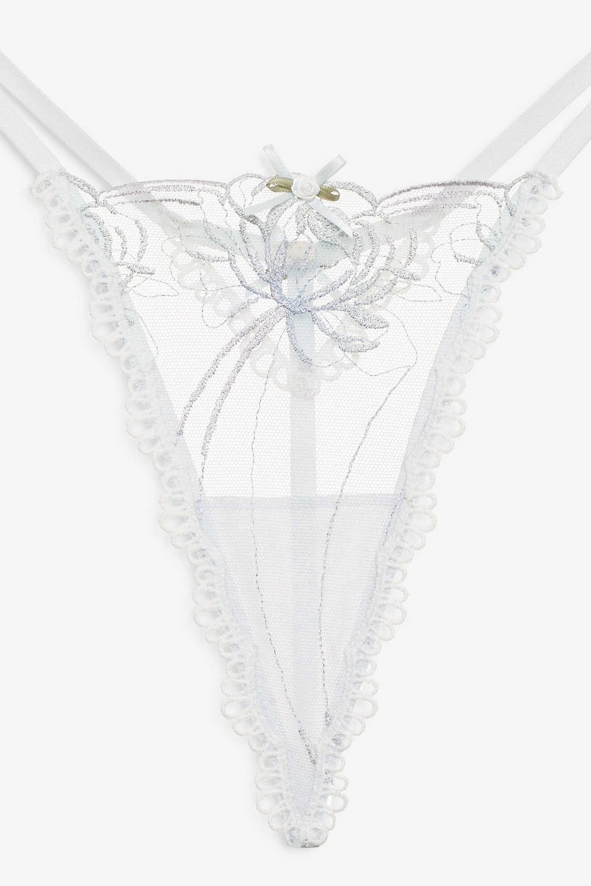 Shimmer Garden Thong Panty Blue - For Love & Lemons