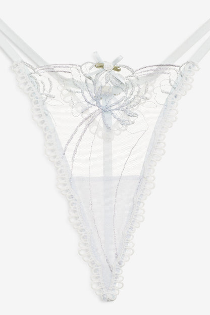 Shimmer Garden Thong Panty Blue - For Love & Lemons