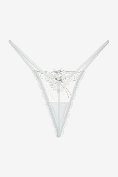 Shimmer Garden Thong Panty Blue - For Love & Lemons