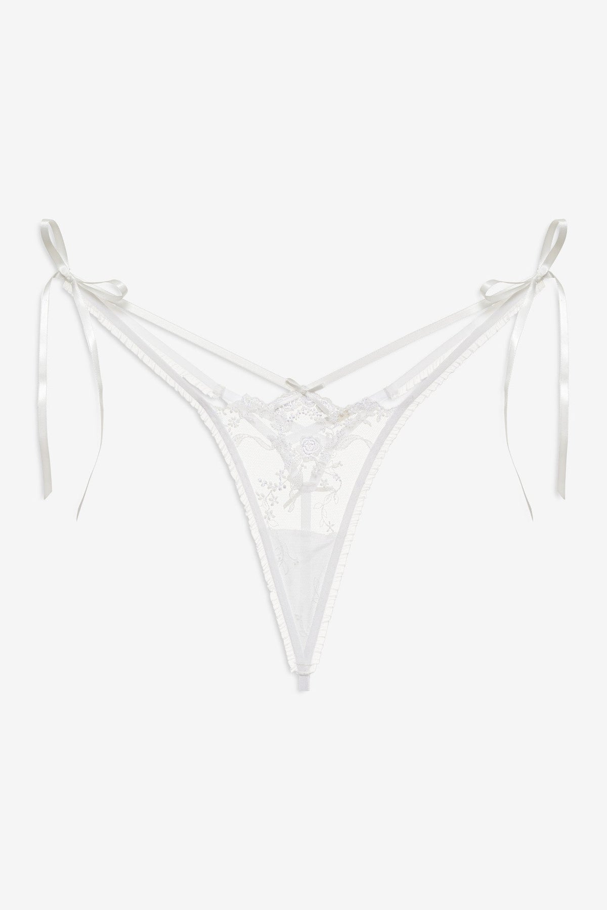 Rita Rose Thong Panty White - For Love & Lemons