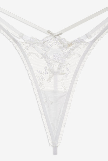 Rita Rose Thong Panty White - For Love & Lemons