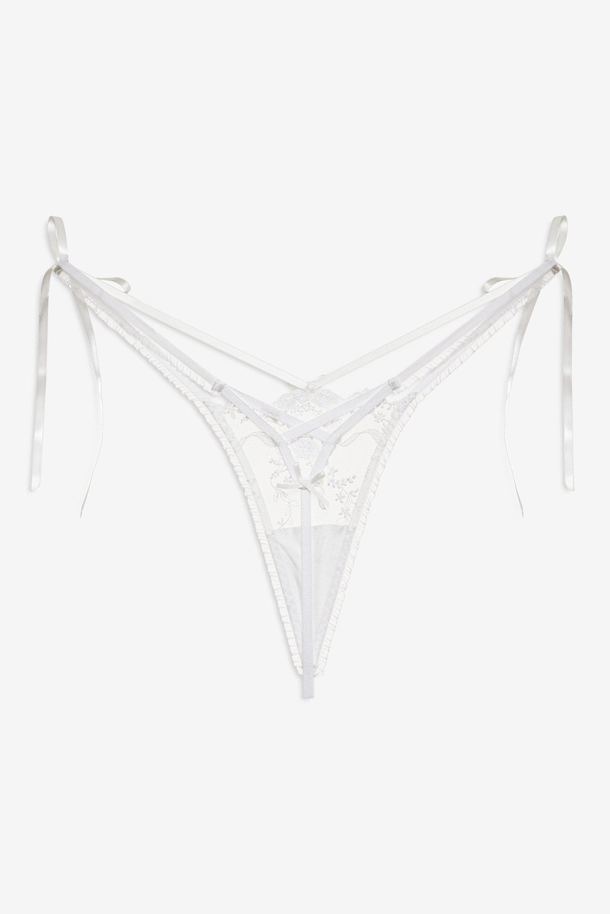 Rita Rose Thong Panty White - For Love & Lemons
