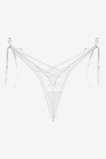 Rita Rose Thong Panty White - For Love & Lemons