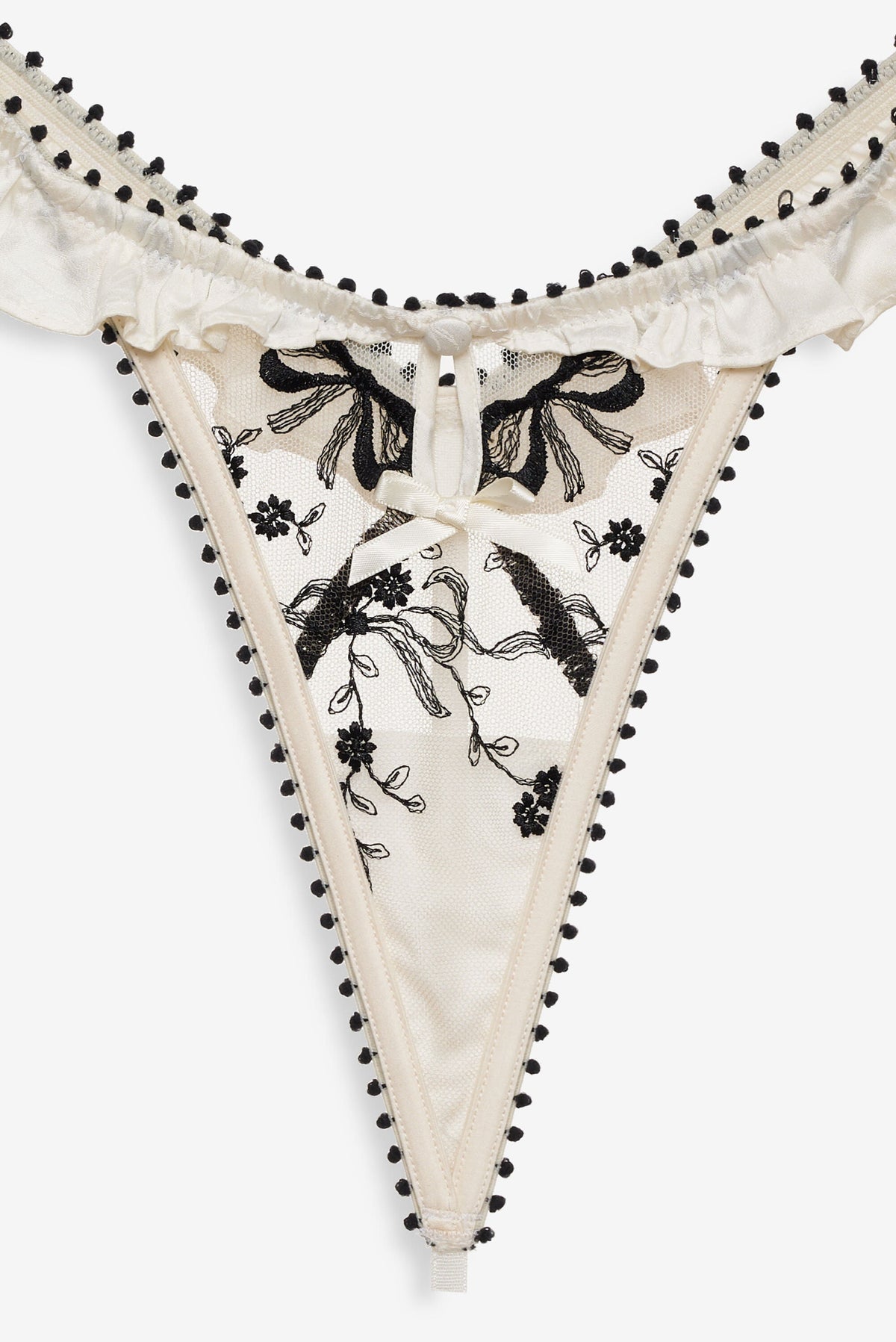 Bow Time Thong Panty Cream - For Love & Lemons