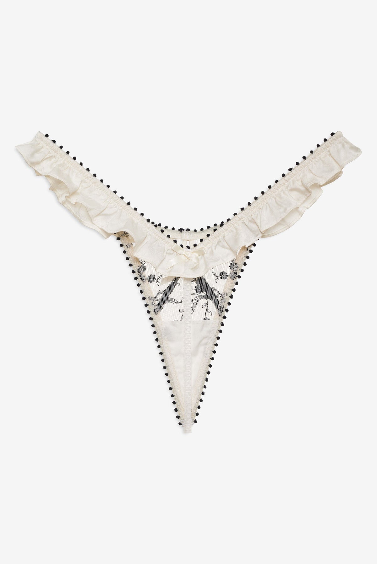Bow Time Thong Panty Cream - For Love & Lemons