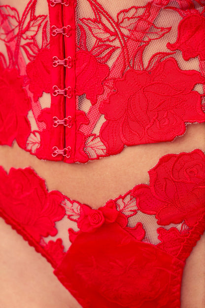 Love is a Rose Thong Panty Red - For Love & Lemons