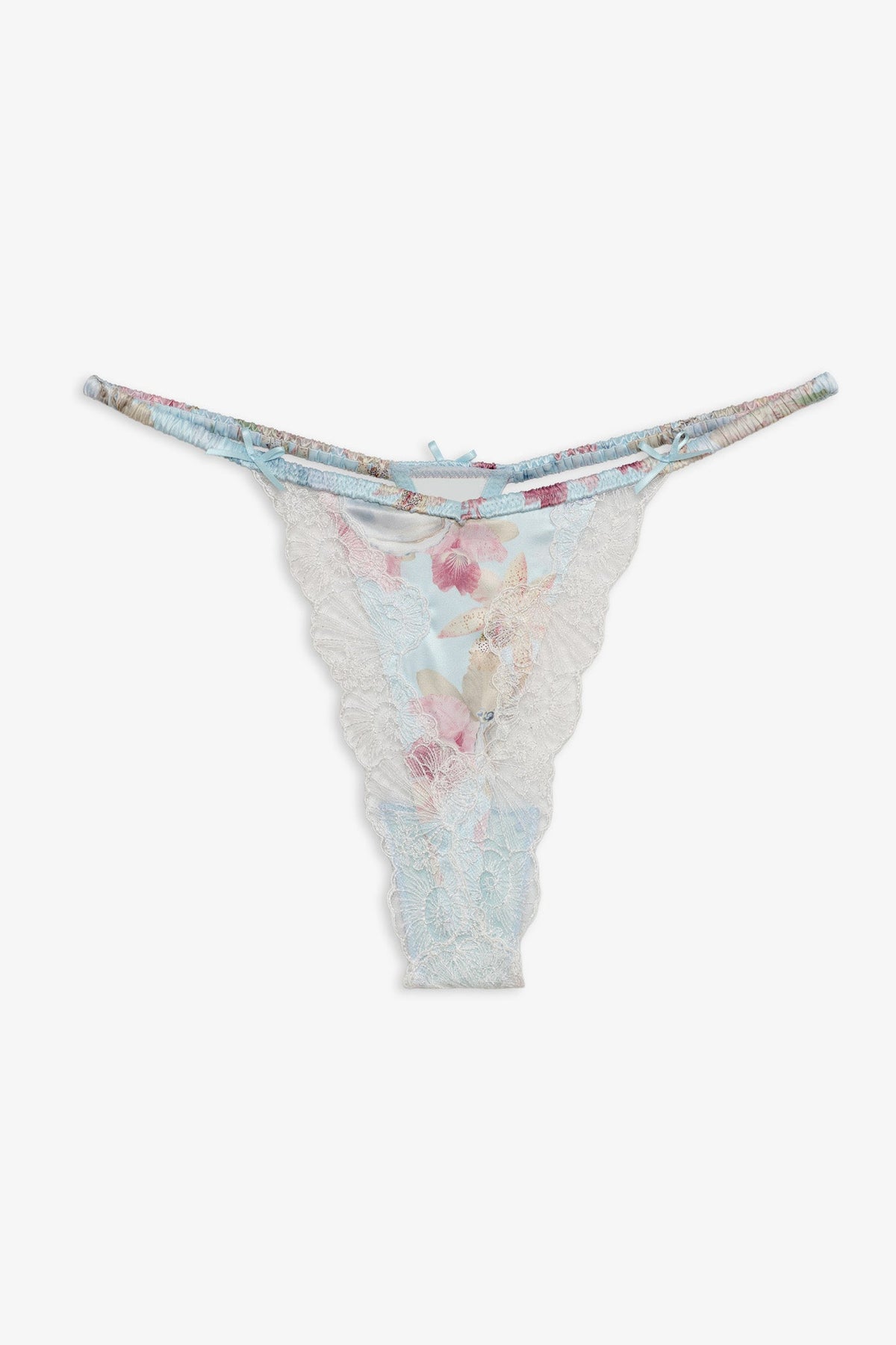 Hearts Adrift Thong Panty Blue - For Love & Lemons