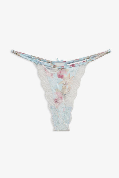 Hearts Adrift Thong Panty Blue - For Love & Lemons