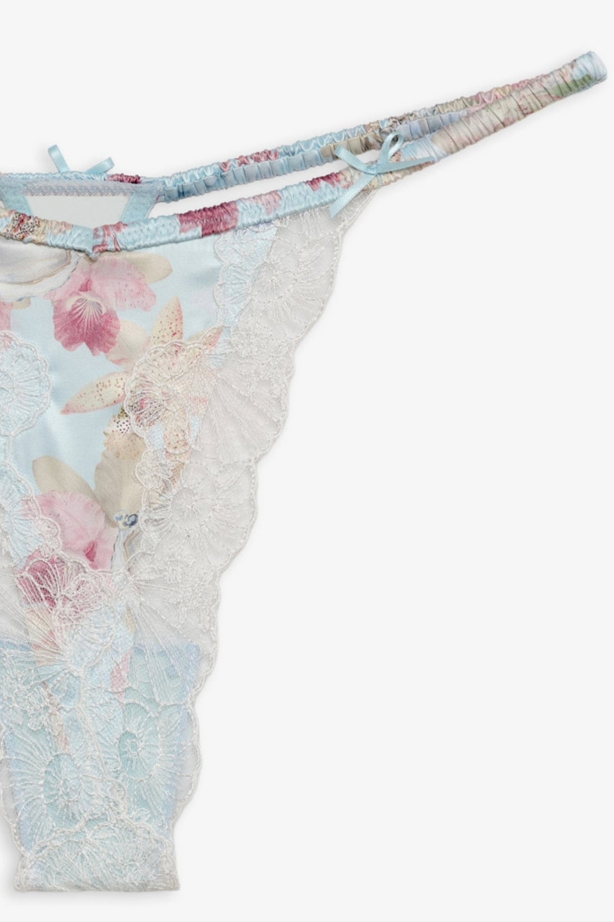 Hearts Adrift Thong Panty Blue - For Love & Lemons