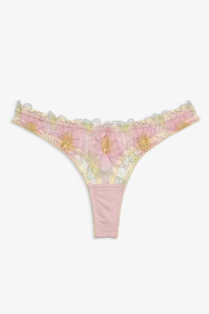 Blush Hibiscus Thong Panty Pink - For Love & Lemons