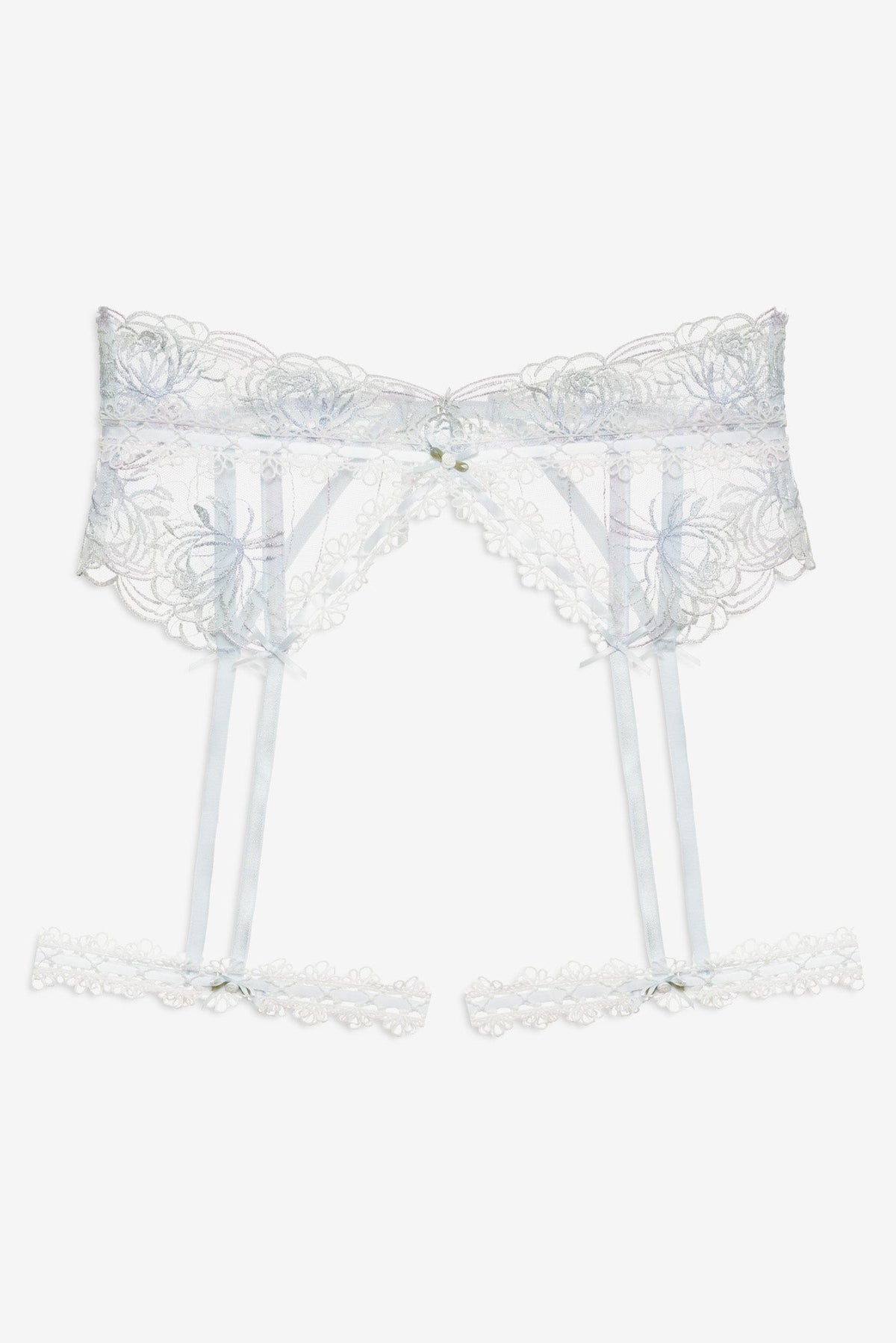 Shimmer Garden Garter Belt Blue - For Love & Lemons