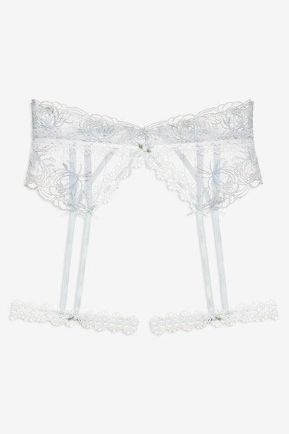 Shimmer Garden Garter Belt Blue - For Love & Lemons