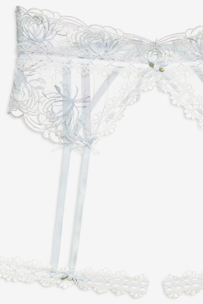 Shimmer Garden Garter Belt Blue - For Love & Lemons
